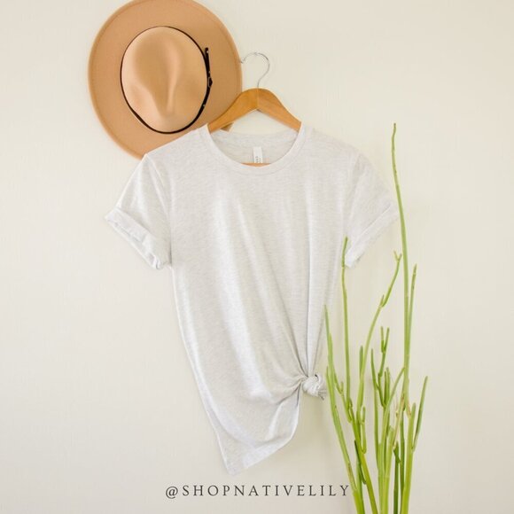 Bella Canvas 3001 Unisex Blank Short Sleeve Tee Sz Large, Ash Gray - Picture 1 of 4